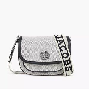 Small Canvas Signet Turnlock Saddle Bag